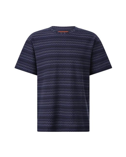 Missoni Zigzag Baumwollshirt in Blue für Herren