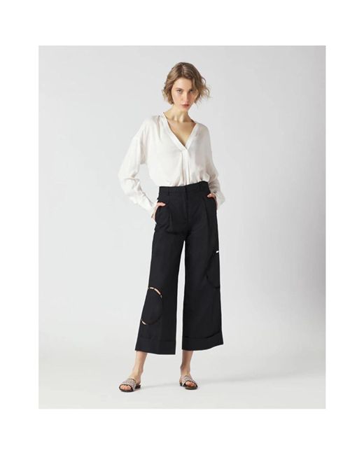 Trousers > cropped trousers Manila Grace en coloris Black
