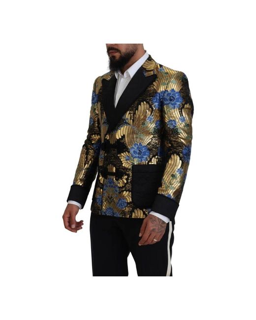 Blazer giacca lurex oro di Dolce & Gabbana in Black da Uomo