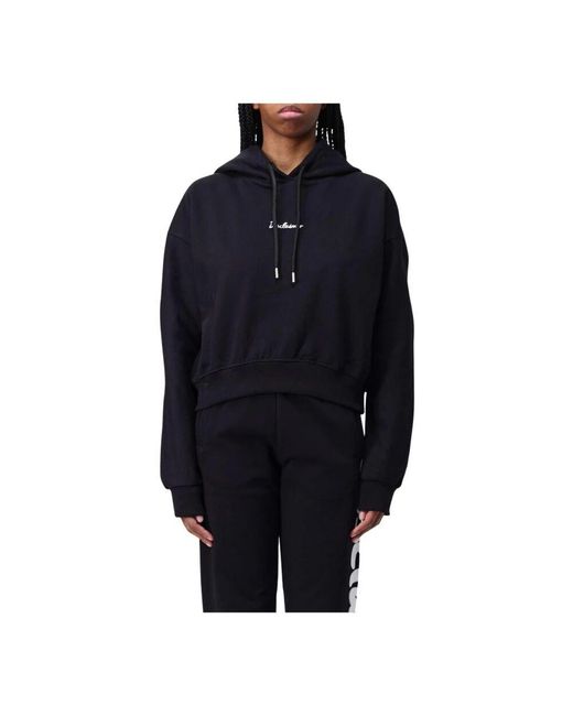 DISCLAIMER Blue Schwarzer Hoodie Mit Lockerer Passform