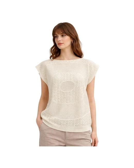 Liviana Conti Natural Round-Neck Knitwear