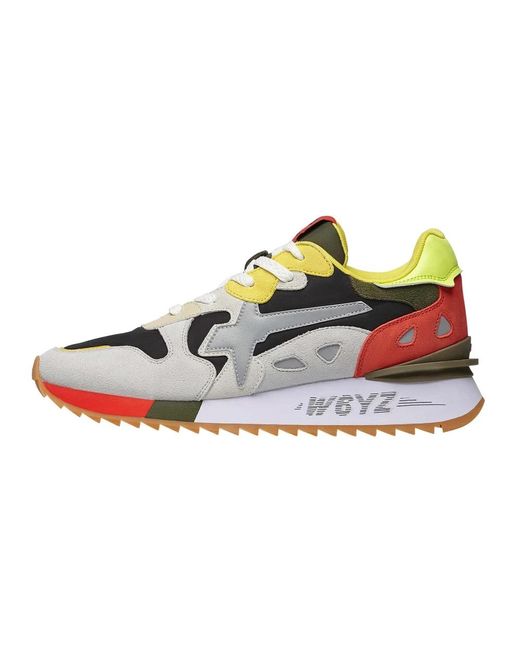 Sneakers in suede e tessuto tecnico match-m. di W6yz in Multicolor da Uomo
