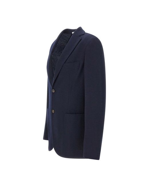 Eleventy Jassen ,Blauw ,Wol Iconic Soft Jacket in het Blue voor heren