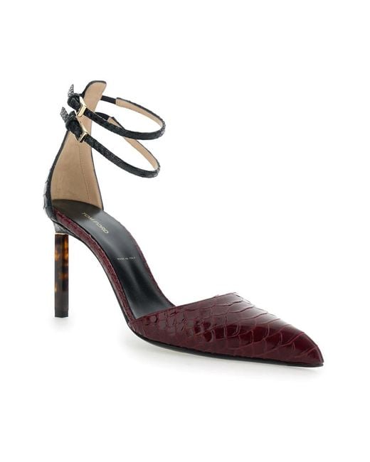 Tom Ford Brown Pumps Mit Hohem Stilettoabsatz Und Knöchelriemenverschluss