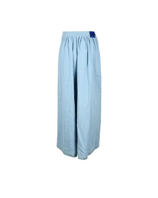 Vestido De Mezcla De Algodón Y Lino, Mujer, Talla Forte Forte de color Blue