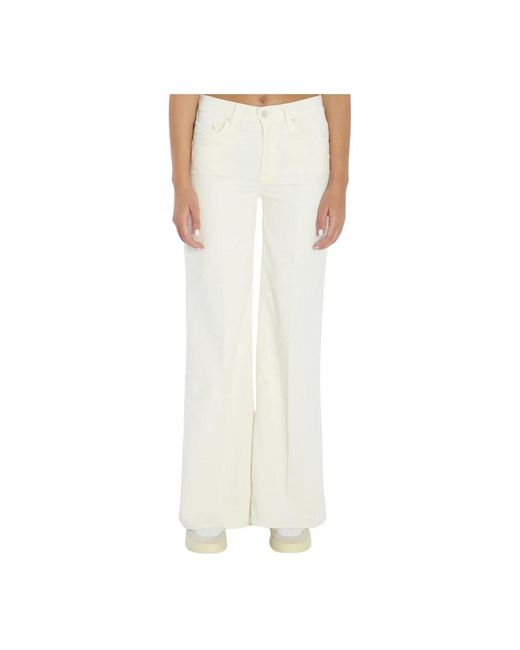 Mother White Wide Trousers