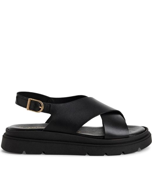Flat Sandals Tamaris de color Black