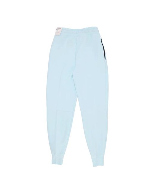 Nike Fitness ,Blauw ,Katoen Tech Fleece Mid-Rise Jogger Broek in het Blue