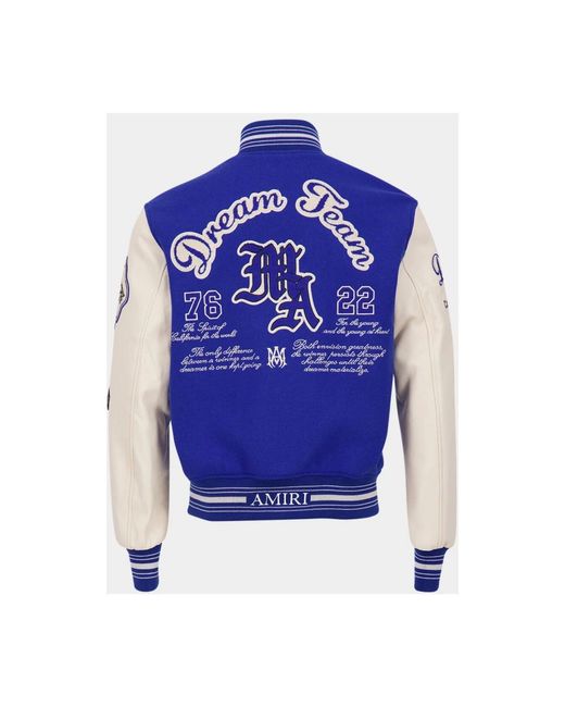 Amiri Blue Bomber Jackets for men