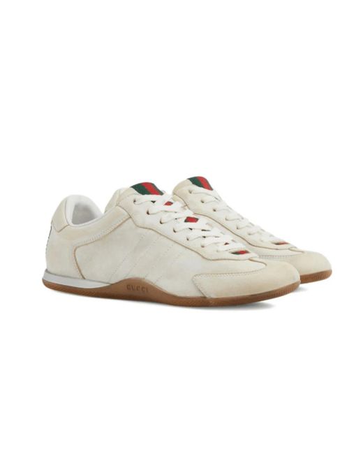 Gucci White Schnür-Sneaker Aus Leder