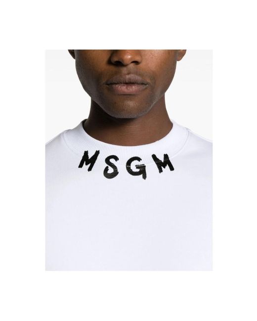 MSGM Logo kragen sweatshirt in White für Herren