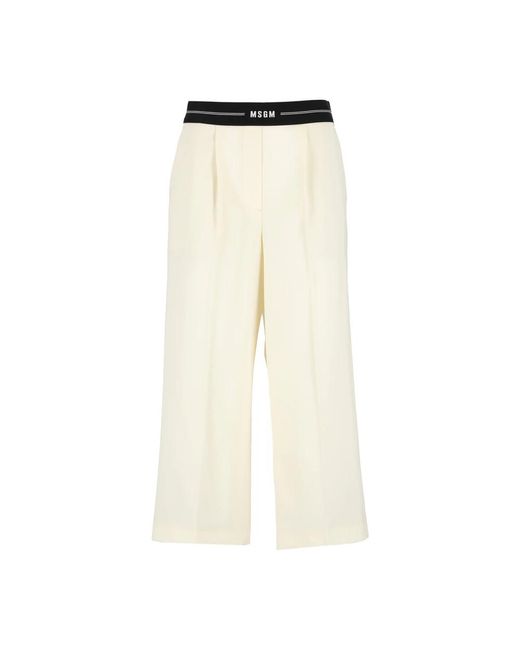 MSGM Natural Cropped Trousers