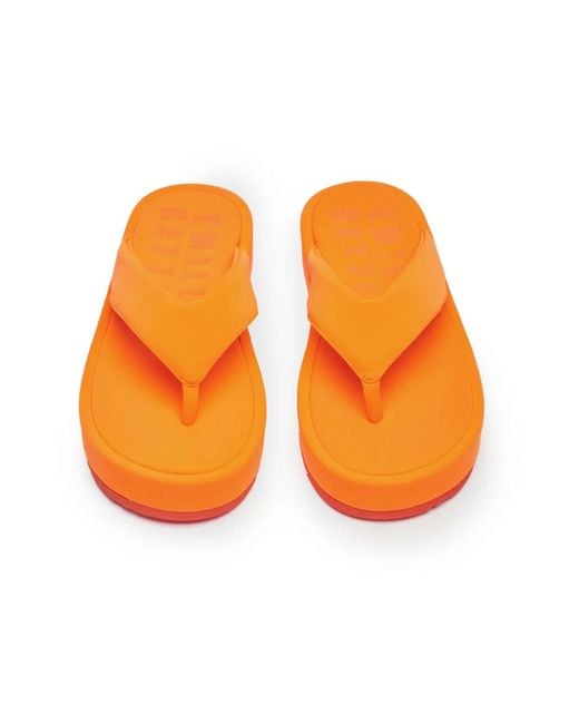 Bettina Vermillon Orange Flip Flops