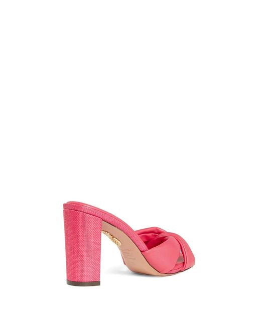 Aquazzura Pink Heeled Mules