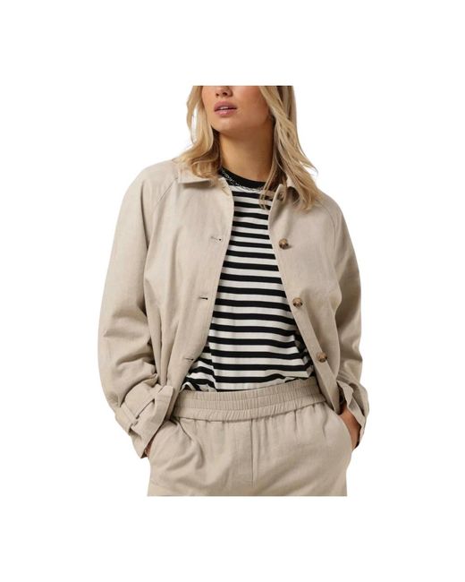 Modström Jassen ,Polyester Kort Jas Trendy Winterstijl in het Natural
