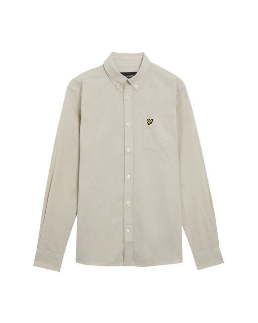 Lyle & Scott Shirts,baumwoll-leinen-knopfleiste-hemd in White für Herren