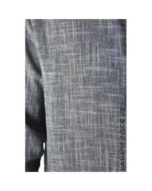 LA HAINE INSIDE US Graues marmoriertes kaltgefärbtes hemd mit französischem kragen in Gray für Herren