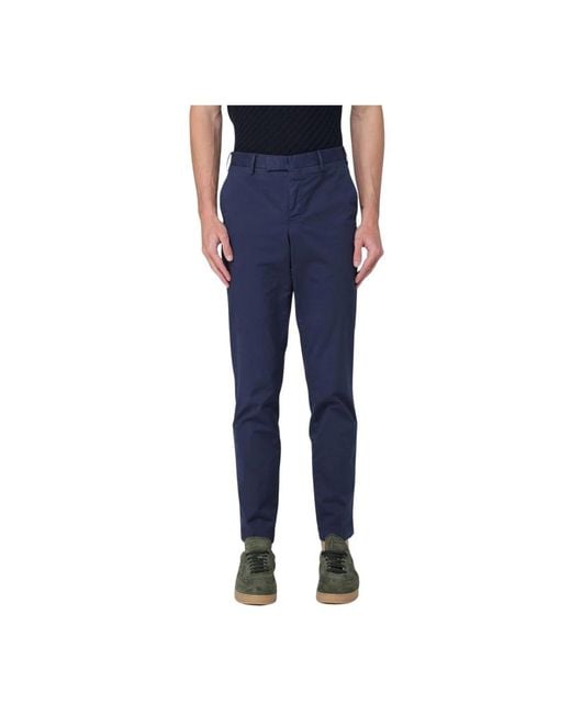 PT Torino Blue Slim-Fit Trousers for men