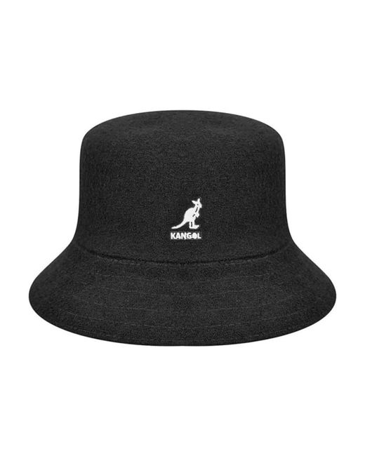 Kangol Accessoires ,Zwart ,Katoen Zwarte Katoenen Bucket Hoed in het Black