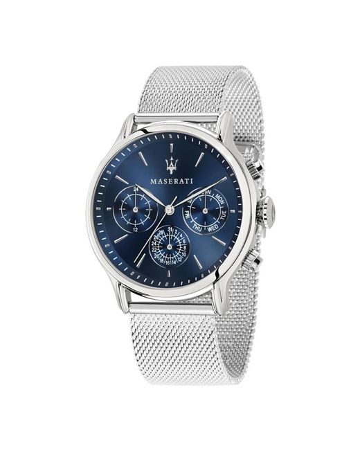 Epoca mesh-band acciaio inossidabile orologio di Maserati in Blue da Uomo