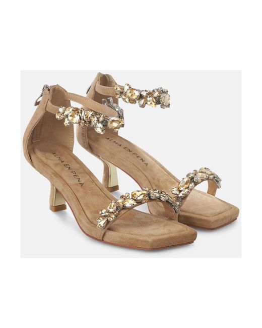 Alma En Pena. Metallic High Heel Sandals