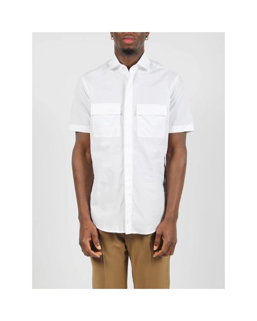 Low Brand White Short Sleeve Shirts for men