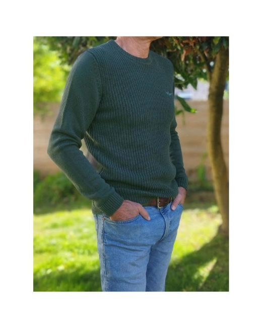 Aeronautica Militare Blue Round-Neck Knitwear for men