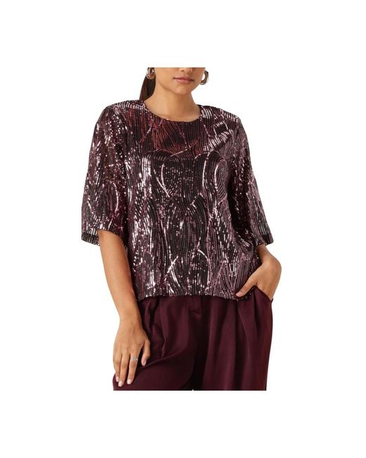 Moves Overhemden ,Veelkleurig ,Leer Mandi Blouse in het Red