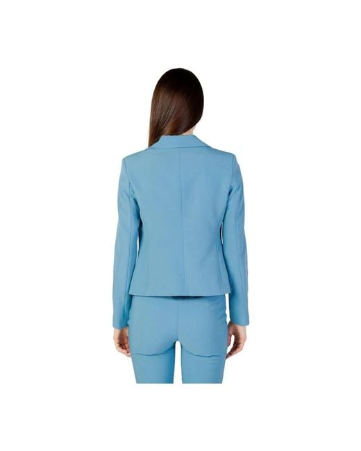 Blazer in poliestere turchese di Rinascimento in Blue