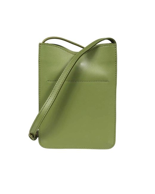 Il Bisonte Green Stilvolle Leder-Crossbody-Tasche