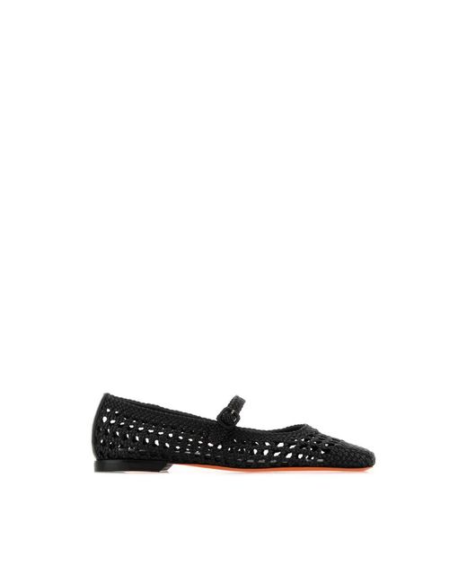 Santoni Black Ballerinas