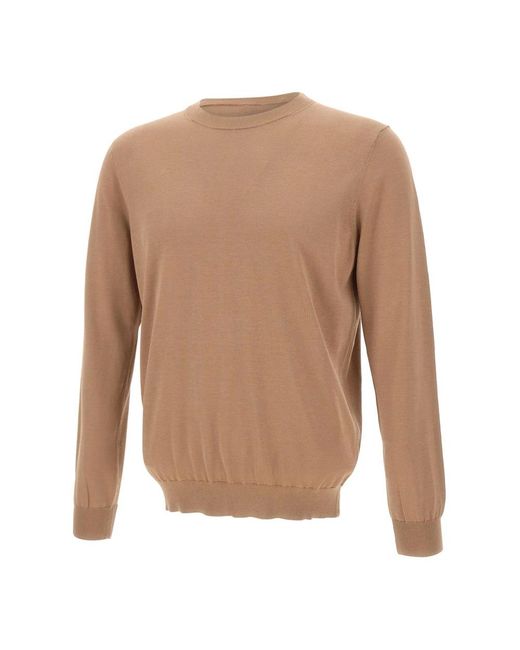 Kangra Brown Round-Neck Knitwear for men