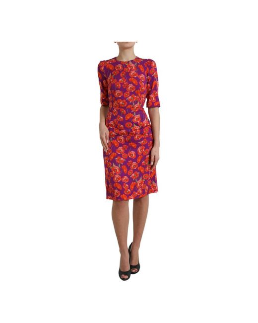 Dolce & Gabbana Red Midi Dresses