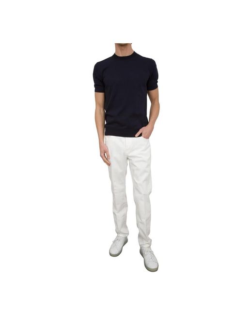 Paolo Pecora Blue Round-Neck Knitwear for men