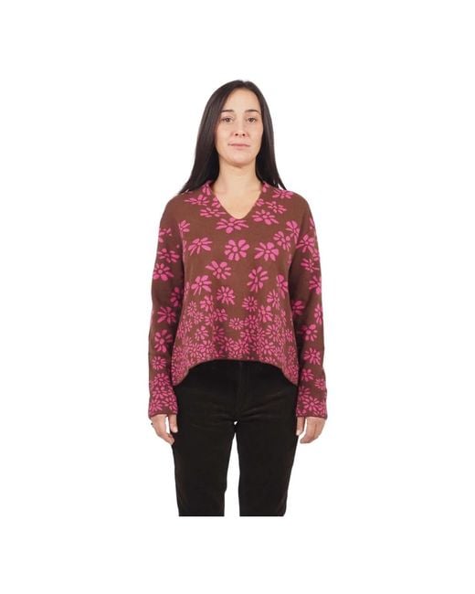 V-Neck Knitwear di ALESSIA SANTI in Red
