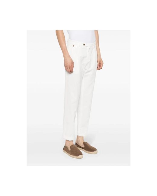 BRIGLIA White Slim-Fit Trousers for men