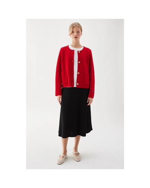 BUSNEL Truien & Vesten ,Rood ,Wol Macey Jacket in het Red