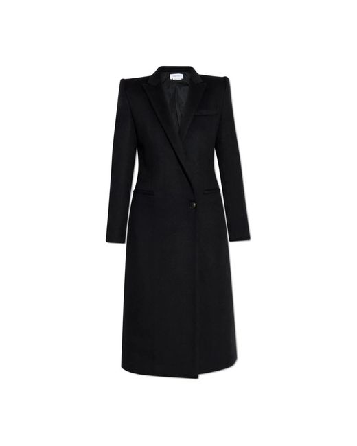 McQueen Jassen ,Zwart ,Wol Wollen Jas in het Black