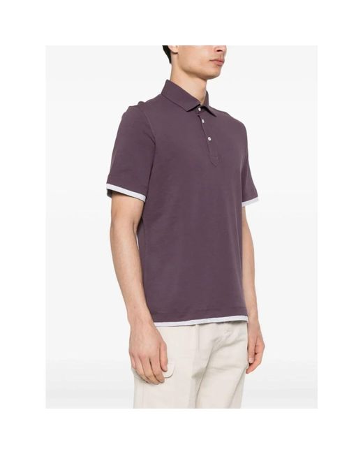 Brunello Cucinelli Purple Polo Shirts for men
