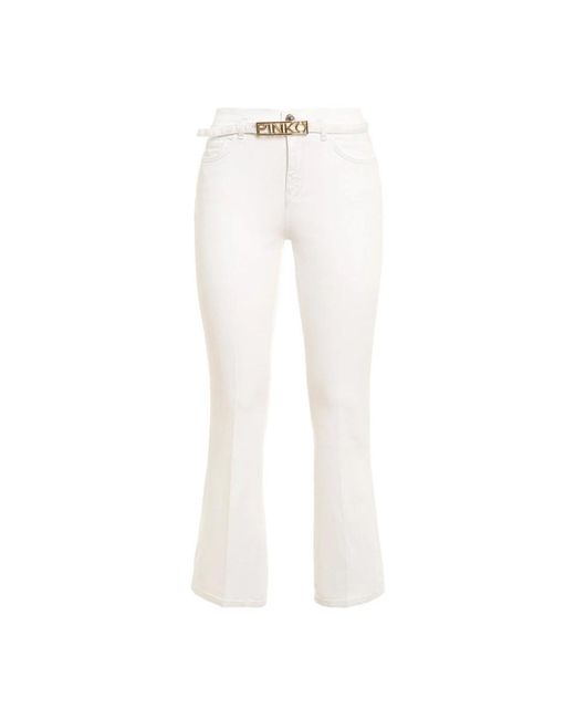 Pinko White Cropped Trousers