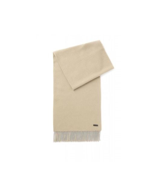 Boss Natural Logo Patch Fransen Schal