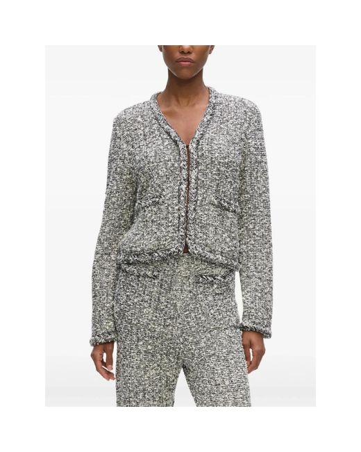 Karl Lagerfeld Gray Tweed Jackets