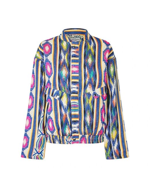 Lolly's Laundry Overhemden ,Veelkleurig ,Katoen Multi Hawaii Ll Jacket Ls Stijlvol in het Blue
