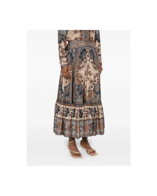 Midi Skirts di Zimmermann in Natural