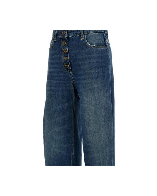 Elisabetta Franchi Blue Loose Fit Jeans