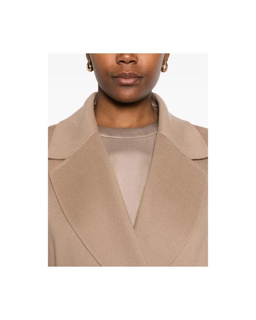 Max Mara Belted Coats in het Natural