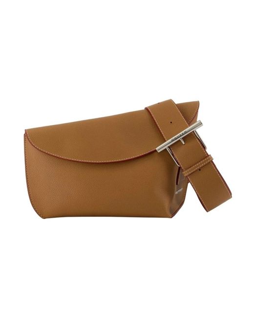 McQueen Brown T Bar Sling Large Shoulder Bag