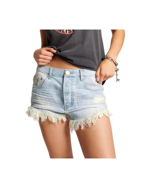 Denim Shorts di One Teaspoon in Blue