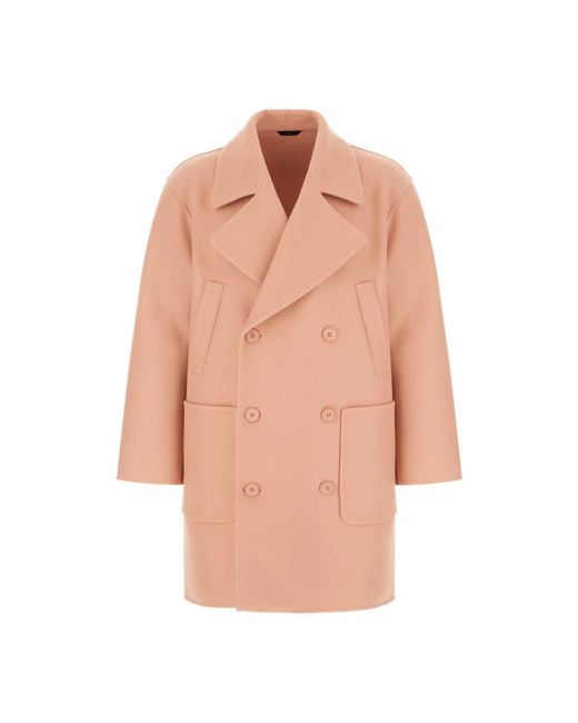 Fendi Orange Double-Breasted Coats for men