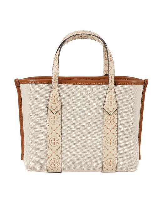 Tory Burch Natural Canvas triple-compartment tote tasche